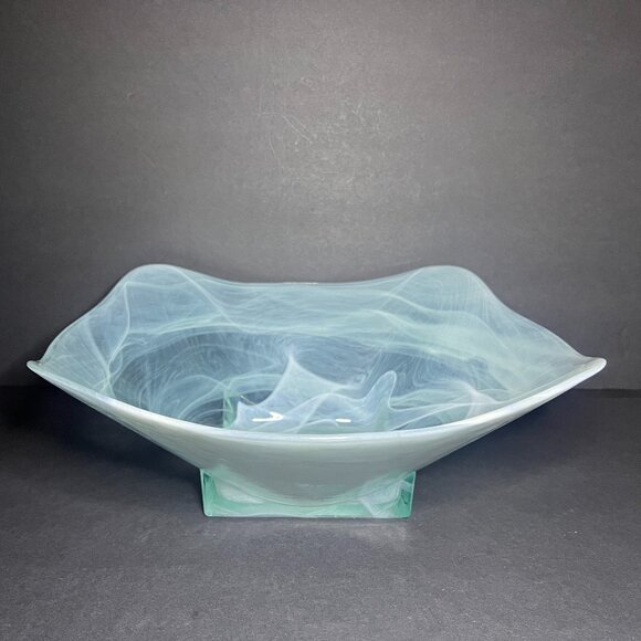 Vidrios San Miguel Handmade in Spain Large Swirl Recycled Glass Centerpiece Bowl - Picture 1 of 7